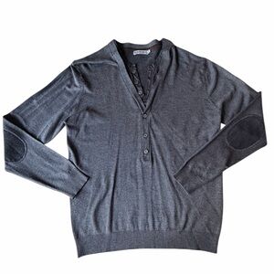 New Without Tag Delaveine Mens Gray Streetwear Pullover Sweater, Large